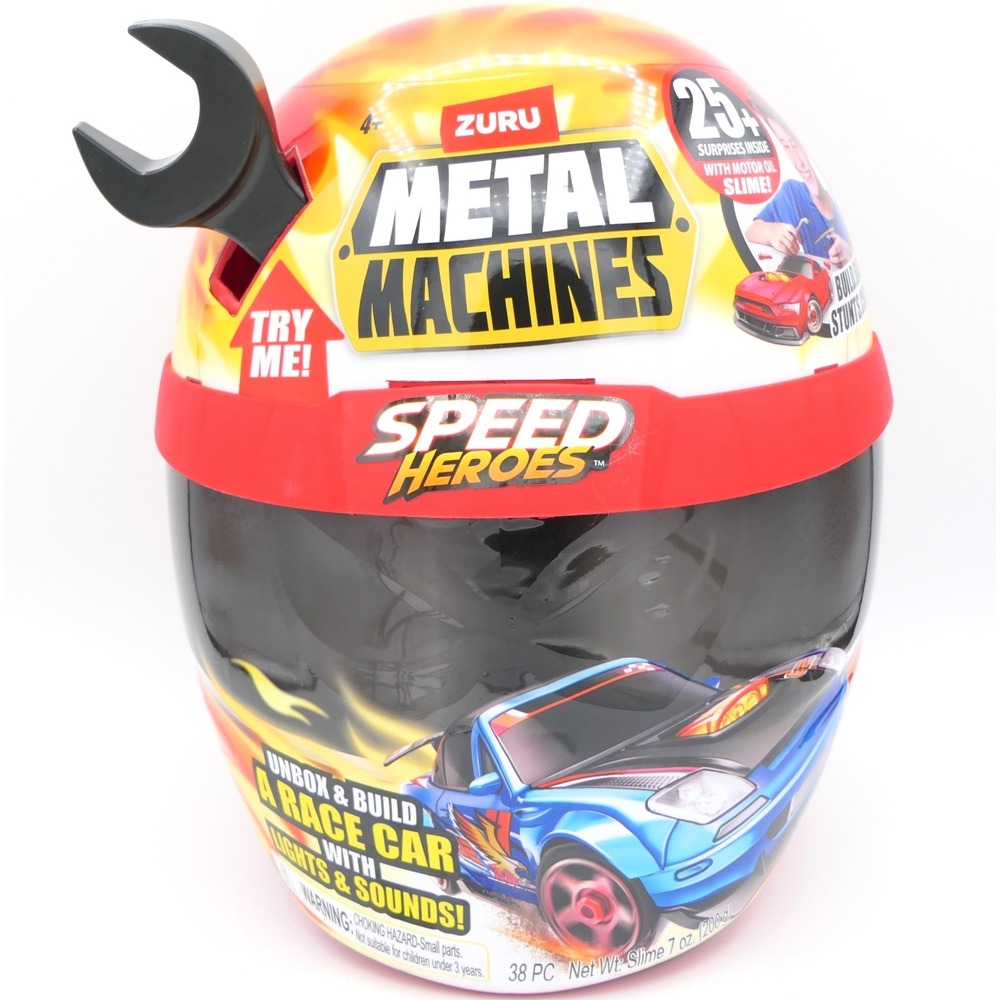 Zuru Metal Machines Speed Heroes Surprise Helmet Build Your Own Race Car Sealed